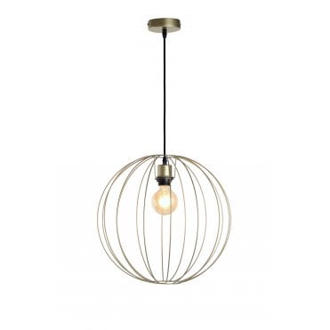 BASTION Ceiling Pendant Light Bronze and Antique Copper Globe Cage Wire Medium