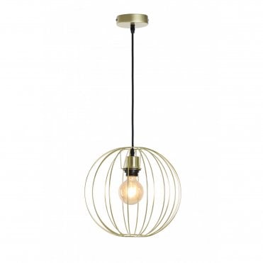 BASTION Ceiling Pendant Light Bronze and Antique Copper Globe Cage Wire Small