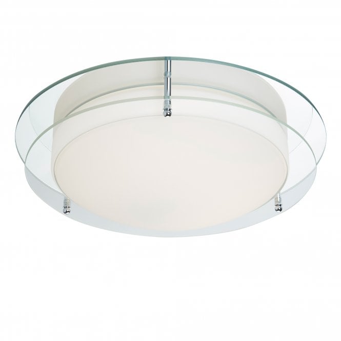 BATHROOM Flush Chrome Fitting Mirror Backplate Opal Glass