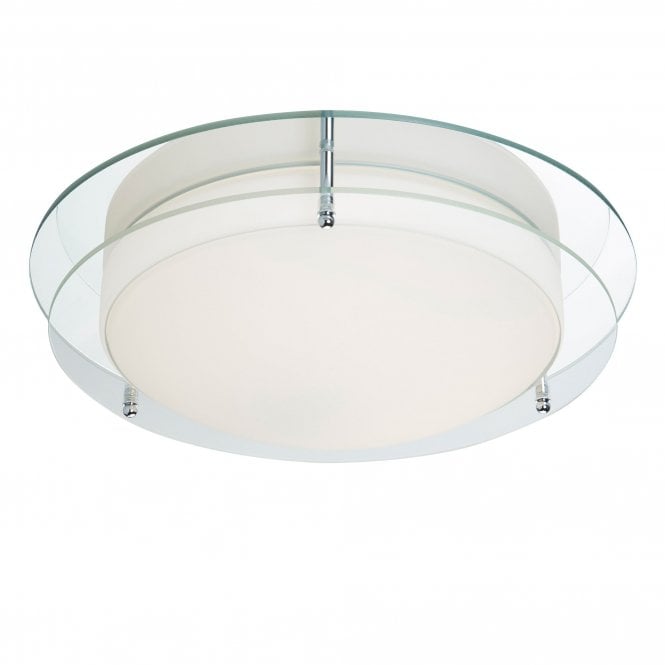BATHROOM Flush Chrome Fitting Mirror Backplate Opal Glass