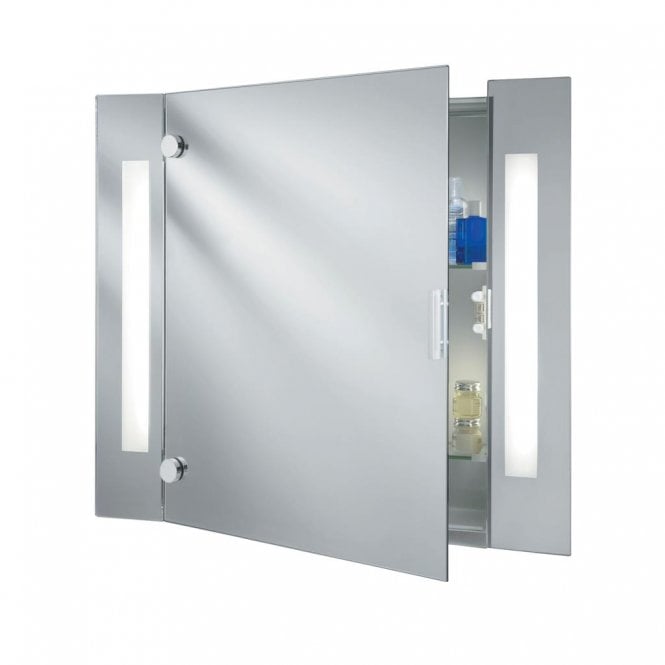 BATHROOM ILLUMINATED MIRROR LIGHT AND GLASS CABINET