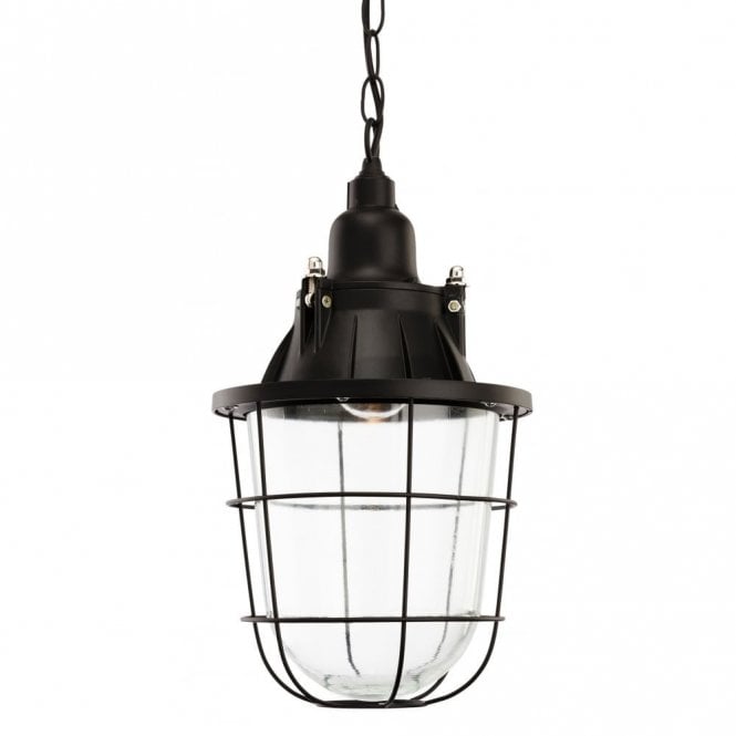 BAY Pendant, Black with Clear Glass