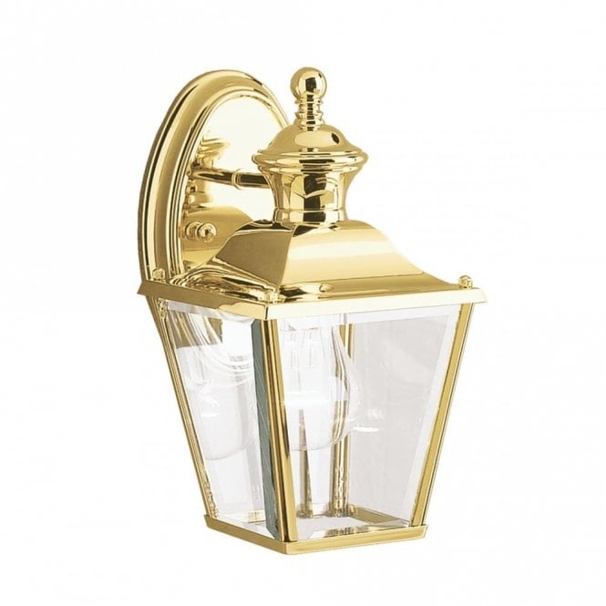 BAY Shore Small Traditional Exterior Wall Lantern Polished Brass