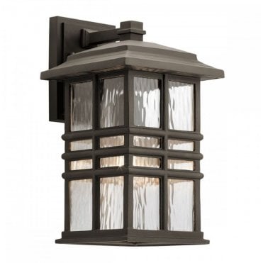 Large Square Exterior Wall Lantern In Bronze