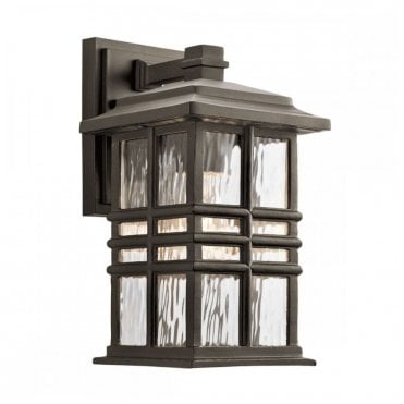 BEACON Small Square Exterior Wall Lantern in Bronze