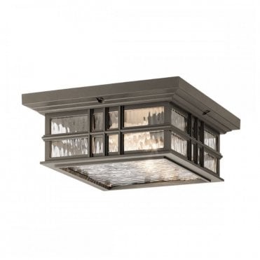 BEACON Square 2 Light Flush Ceiling Light Mount in Bronze