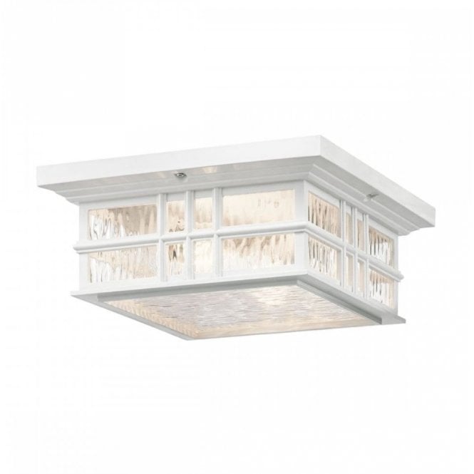 BEACON Square 2 Light Flush Ceiling Light Mount in White