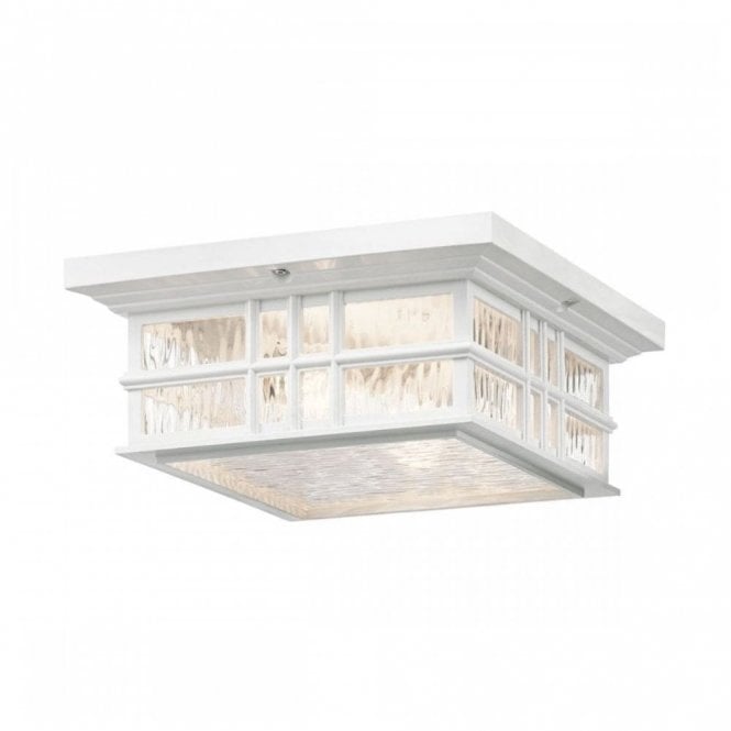 BEACON Square 2 Light Flush Ceiling Light Mount in White