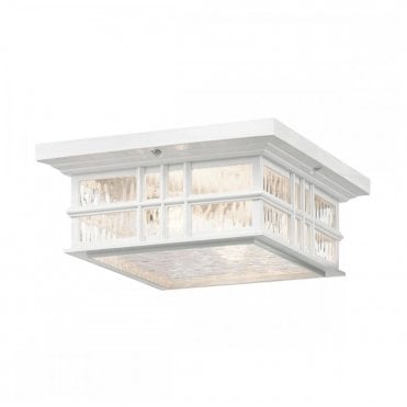 BEACON Square 2 Light Flush Ceiling Light Mount in White