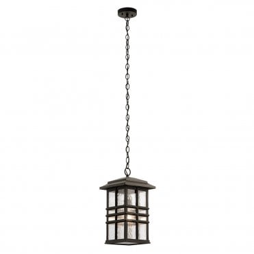 Square Chain Lantern In Bronze
