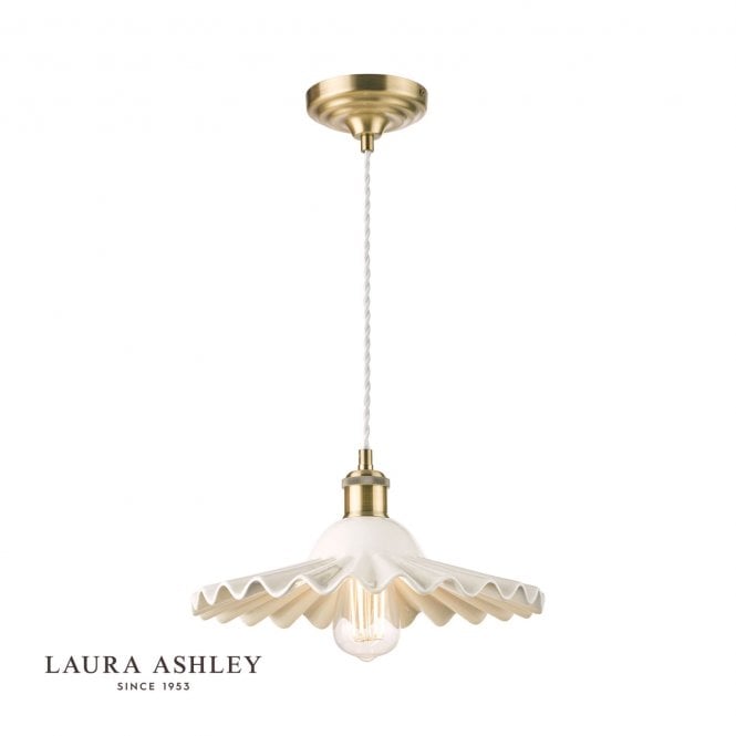 BECA Large Pendant White Ceramic Antique Brass