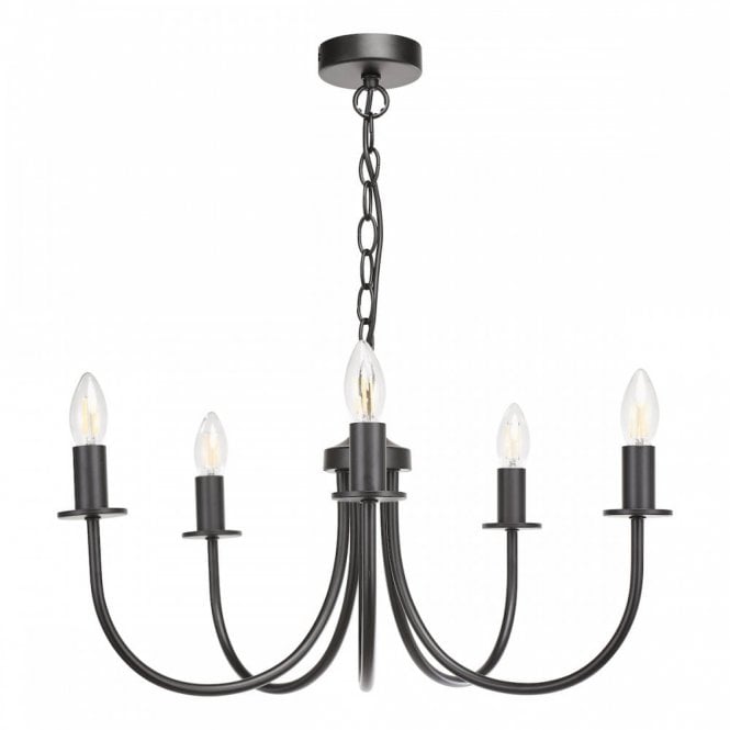 Becca 5 Light Ceiling Pendant - Matte Black (Fitting Only)