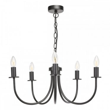 Becca 5 Light Ceiling Pendant - Matte Black (Fitting Only)