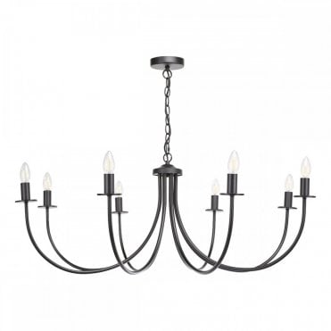 Becca 8 Light Ceiling Pendant - Matte Black (Fitting Only)