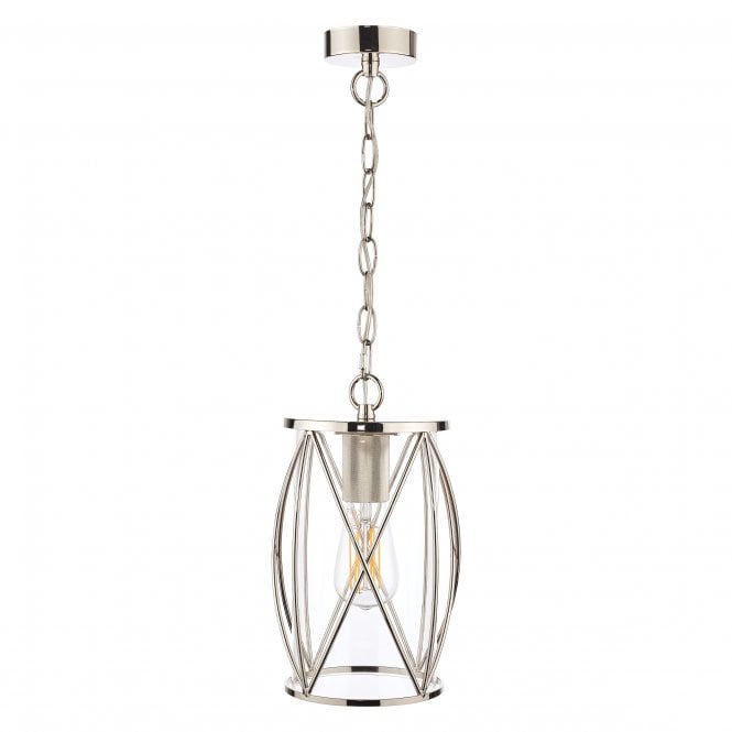 Beckworth Ceiling Lantern in Polished Nickel and Glass