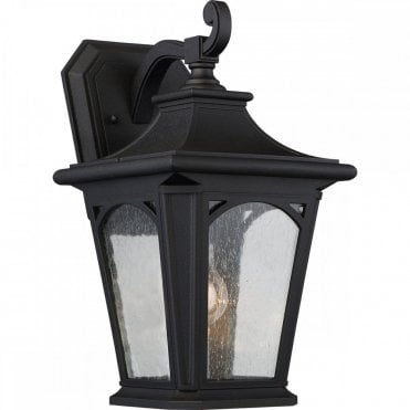 BEDFORD Medium Exterior Wall Lantern Black Seeded Glass
