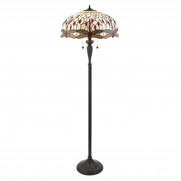 Floor Lamp With Tiffany Glass Shade