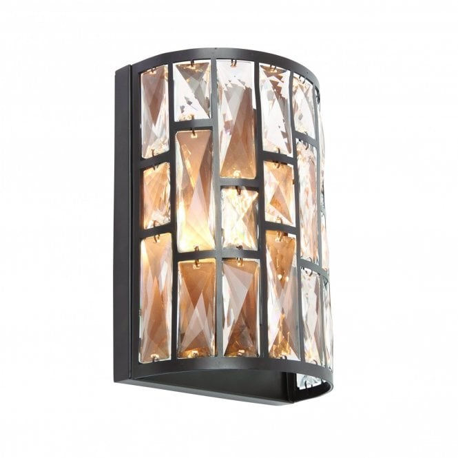BELLE Wall Light Dark Bronze & Clear Crystal