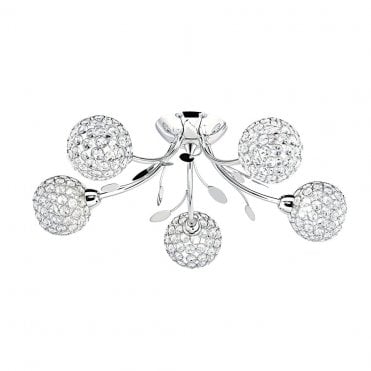 5 LIGHT SEMI FLUSH FITTING