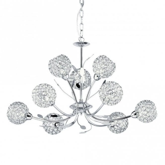 BELLIS - Ii 9 Light Ceiling Pendant Chrome With Clear Glass