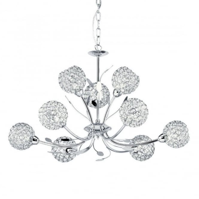 BELLIS - Ii 9 Light Ceiling Pendant Chrome With Clear Glass