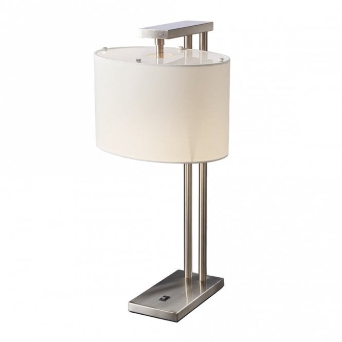 BELMONT Table Lamp Brushed Nickel with Cream Shade , Switched