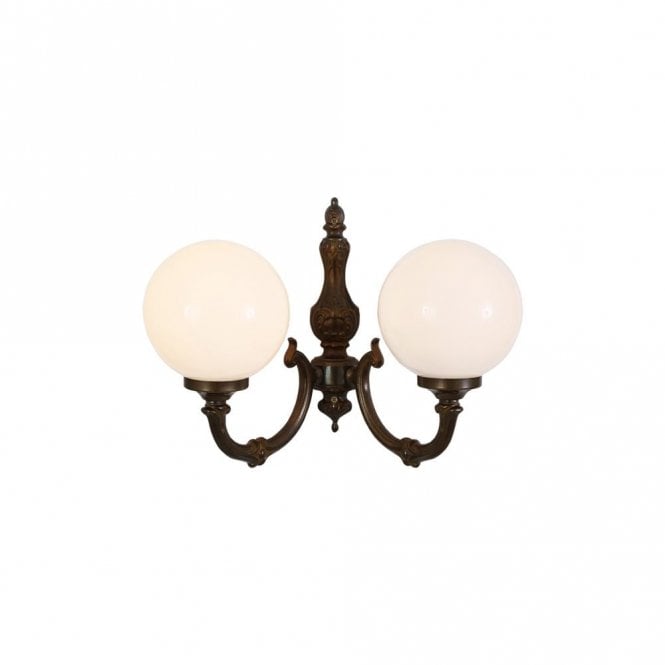 BEN - 2 Arm Traditional Wall Light In Antique Brass