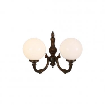 BEN - 2 Arm Traditional Wall Light In Antique Brass