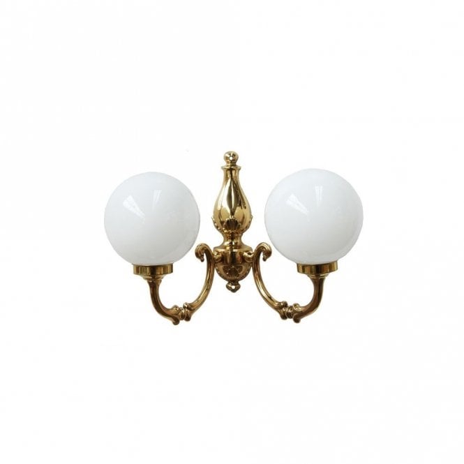 BEN - 2 Arm Traditional Wall Light In Polished Brass
