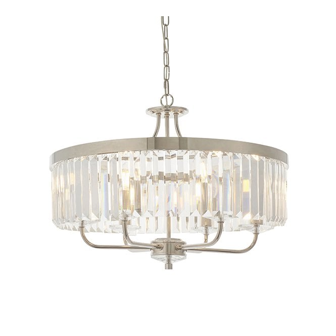BERCHTOLD Round Chrome Cut Glass Chandelier