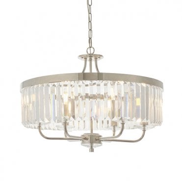 BERCHTOLD Round Chrome Cut Glass Chandelier