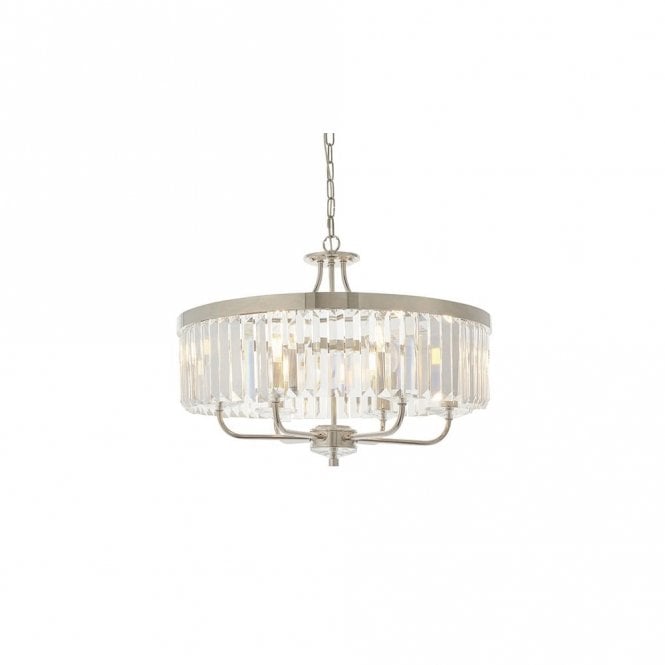 BERCHTOLD Round Chrome Cut Glass Chandelier