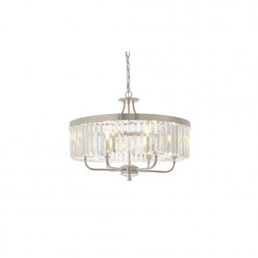 BERCHTOLD Round Chrome Cut Glass Chandelier