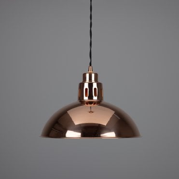 Vintage Copper Ceiling Pendant Light In Polished Copper