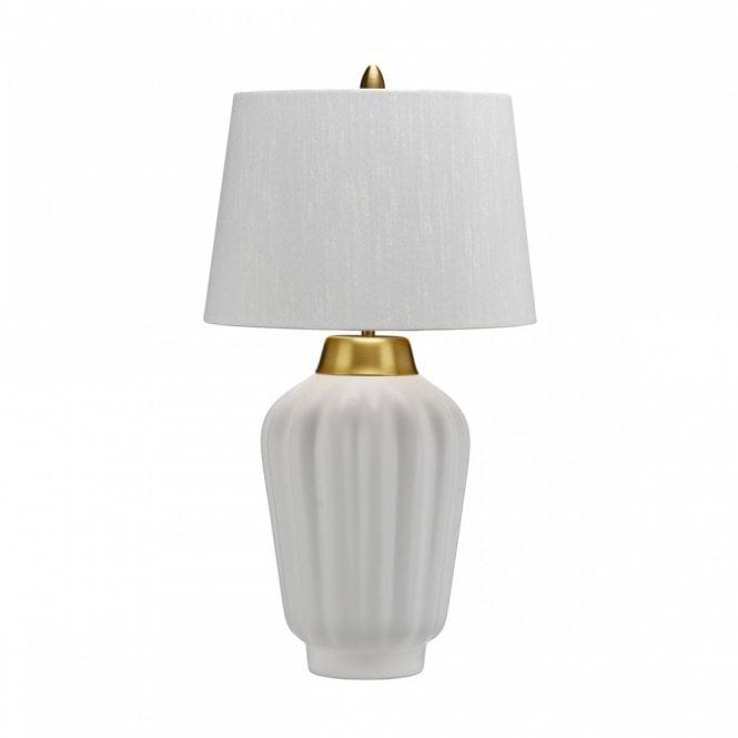 BEXLEY Table Lamp White & Brushed Brass