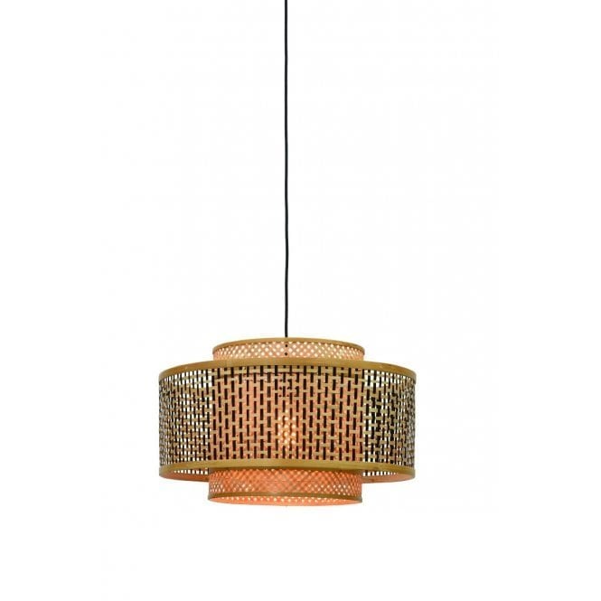 BHUTAN Rattan Dual Drum Ceiling Pendant