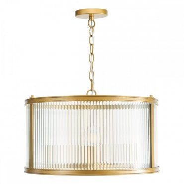 bronze ceiling pendant with ribbed glass