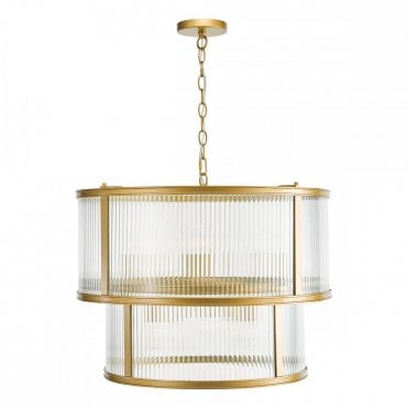 bronze pendant witih ribbed glass
