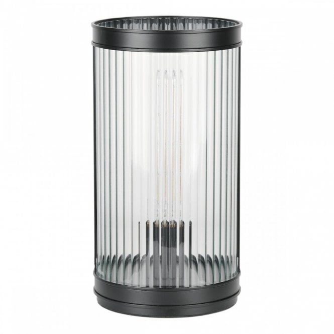 Bianka Table Lamp - Matte Black with Ribbed Glass