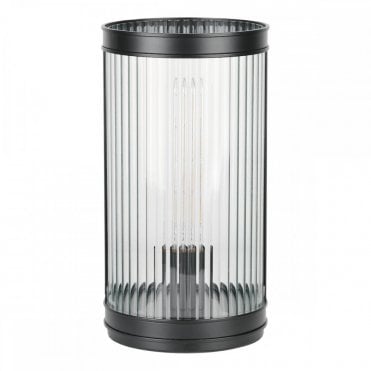 Bianka Table Lamp - Matte Black with Ribbed Glass