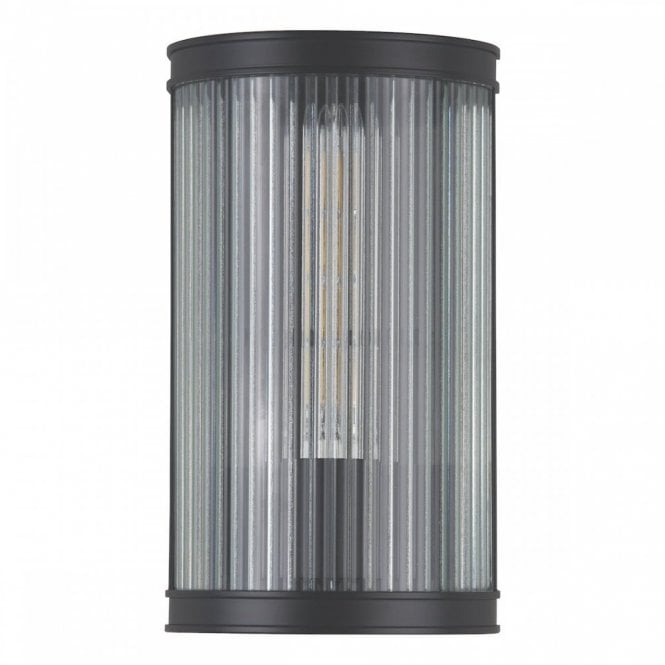 Bianka Wall Light - Matte Black with Ribbed Glass
