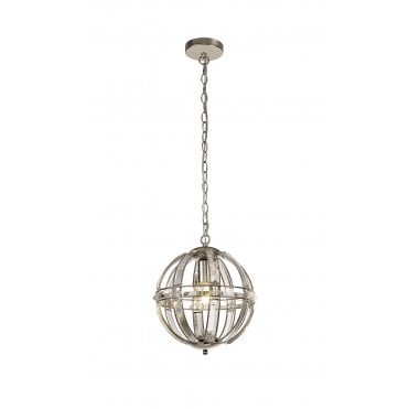 BIJOUX Ceiling Pendant Light Polished Nickel Regal Orb Shaped