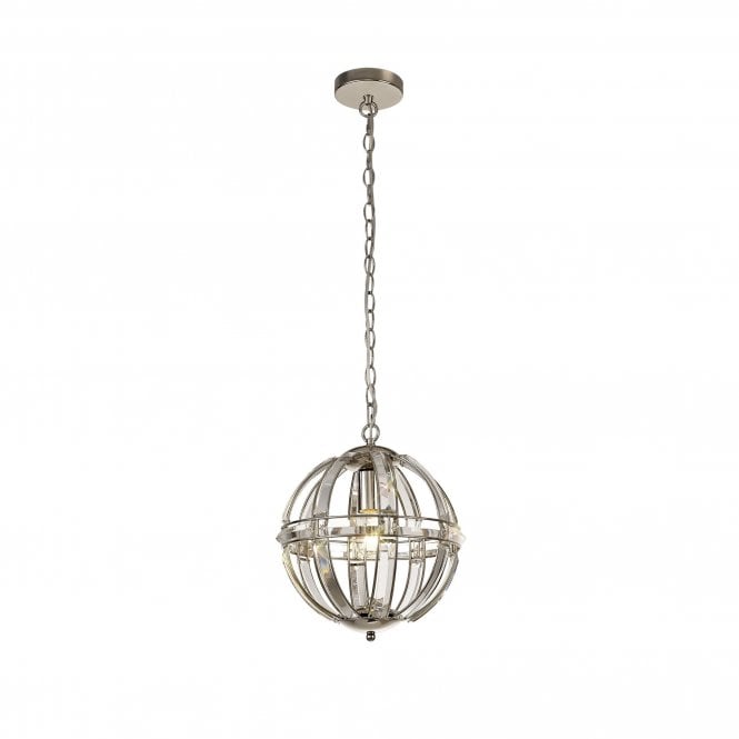 BIJOUX Ceiling Pendant Light Polished Nickel Regal Orb Shaped