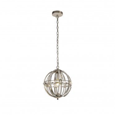 BIJOUX Ceiling Pendant Light Polished Nickel Regal Orb Shaped