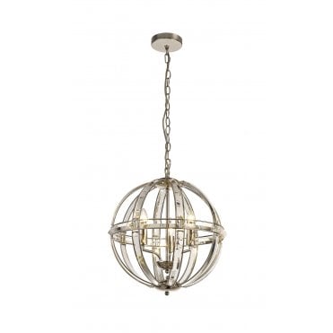 BIJOUX Ceiling Pendant Light Polished Nickel Regal Orb Shaped