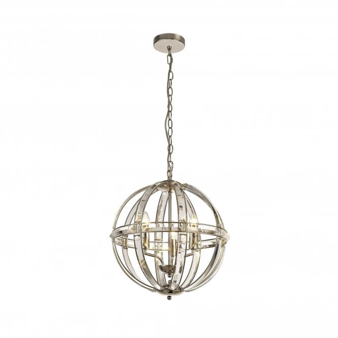 BIJOUX Ceiling Pendant Light Polished Nickel Regal Orb Shaped
