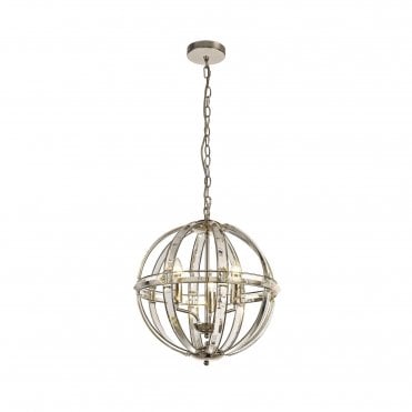 BIJOUX Ceiling Pendant Light Polished Nickel Regal Orb Shaped