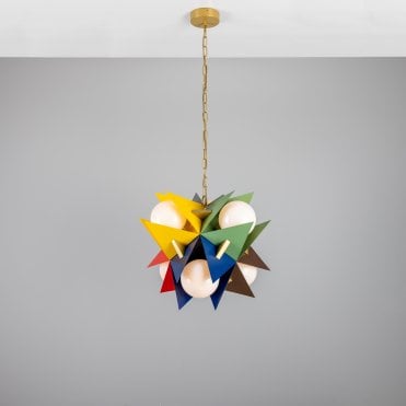 oversized colourful ceiling pendant
