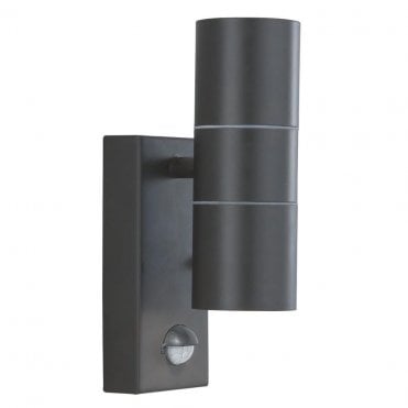 BLACK OUTDOOR & PORCH WALL LIGHT WITH SENSOR