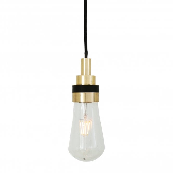 BO Industrial Bathroom Ceiling Pendant Polished Brass IP65